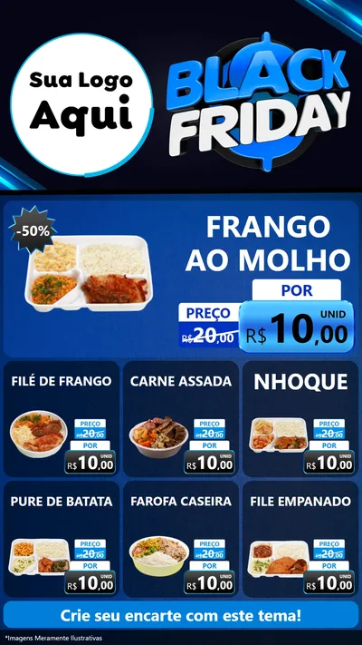 Modelo de Rede Social para Stories com o tema Black Friday para Restaurante