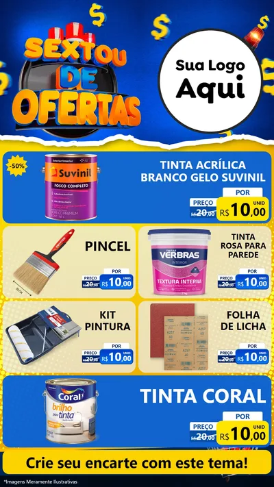 Modelo de TV para TV Vertical com o tema Sextou de Ofertas para Tintas e Ferramentas