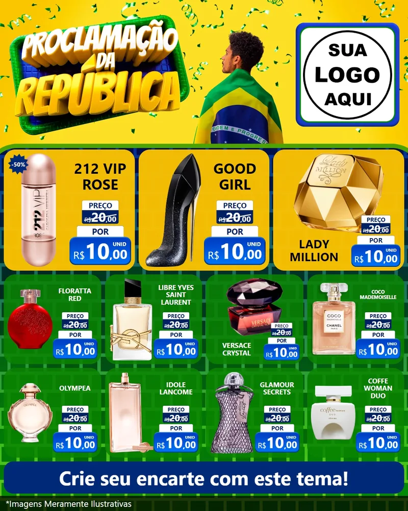 Modelo de Rede Social para Feed Instagram com o tema Proclamação da República para Perfumes