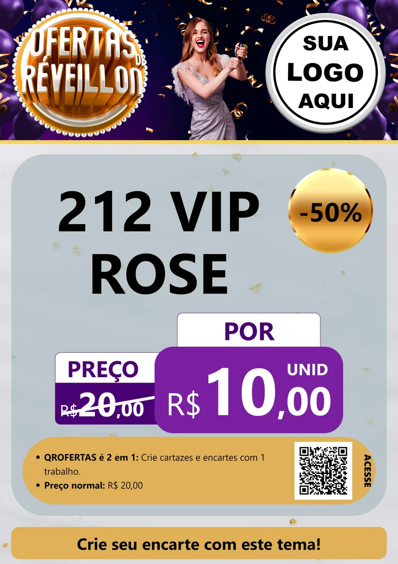 Modelo de Cartaz para Cartaz A4 Vertical com o tema Ofertas de Réveillon para Perfumes