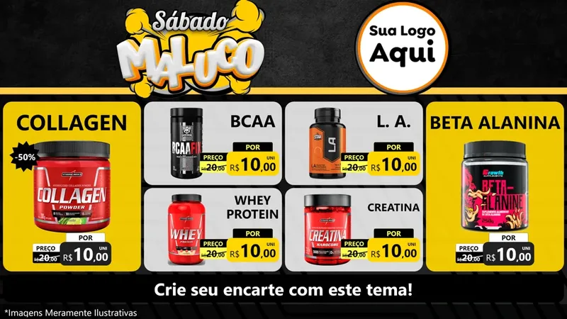 Modelo de TV para TV Horizontal com o tema Sábado Maluco para Suplementos alimentares