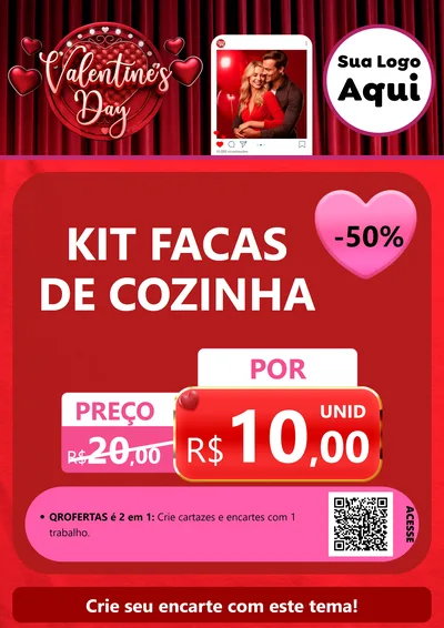 Modelo de Cartaz para Cartaz A4 Vertical com o tema Valentine's Day para Utilidades Domésticas