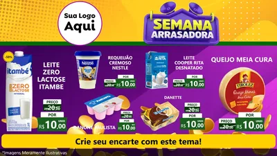 Modelo de TV para TV Horizontal com o tema Semana Arrasadora para Frios e Laticínios