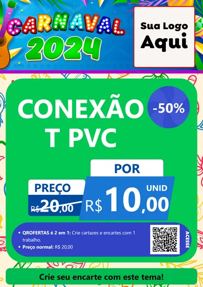 Modelo de Cartaz para Cartaz A4 Vertical com o tema Carnaval 2027 para Tubos e conexões