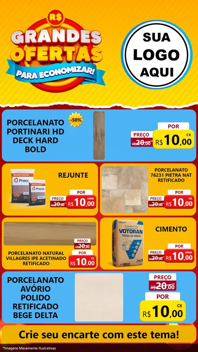 Modelo de TV para TV Vertical com o tema Grandes Ofertas Para Economizar! para Pisos e revestimentos