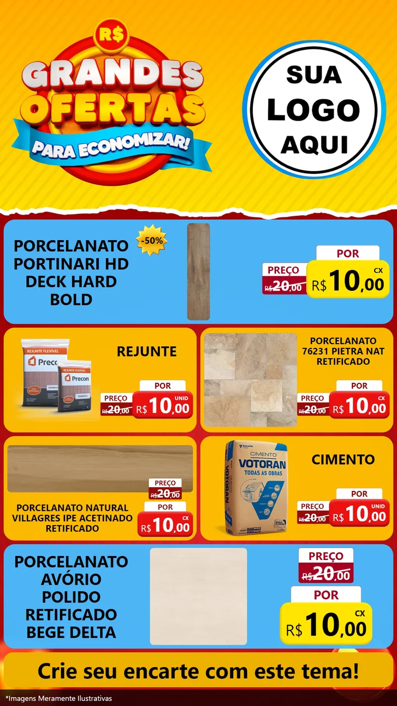 Modelo de TV para TV Vertical com o tema Grandes Ofertas Para Economizar! para Pisos e revestimentos