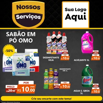 Modelo de Rede Social para Feed Facebook com o tema Nossos Serviços para Produtos de Limpeza