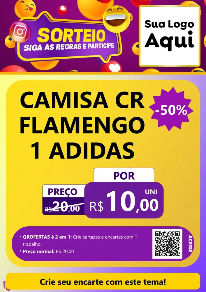 Modelo de Cartaz para Cartaz A4 Vertical com o tema Sorteio para Roupas e acessórios