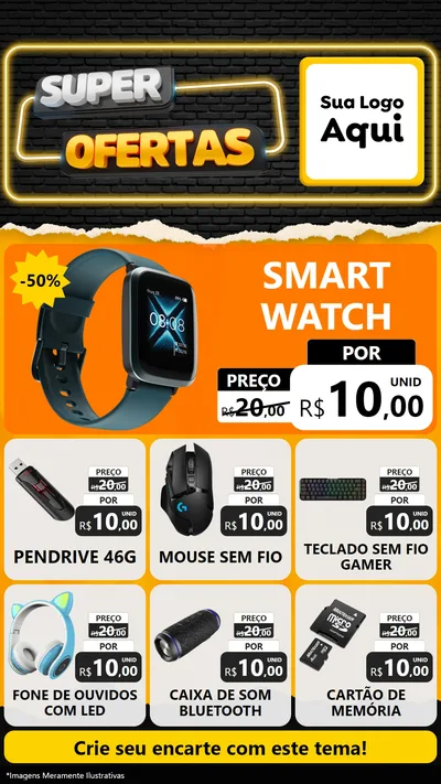 Modelo de Rede Social para Stories com o tema Super Ofertas para Informática