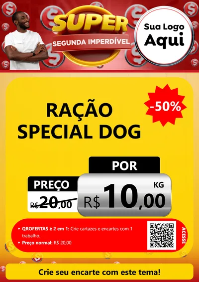 Modelo de Cartaz para Cartaz A4 Vertical com o tema Super Segunda Imperdível para Pet Shop