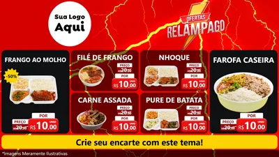 Modelo de TV para TV Horizontal com o tema Ofertas Relâmpago para Restaurante