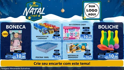 Modelo de TV para TV Horizontal com o tema O Melhor Natal É Aqui! para Brinquedos