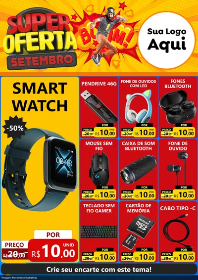 Modelo de Encarte para Encarte A4 Vertical com o tema Super Oferta Setembro para Informática