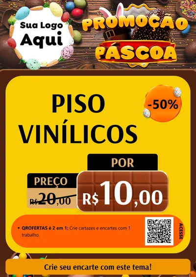 Modelo de Cartaz para Cartaz A4 Vertical com o tema Promoção Páscoa para Material para Construção