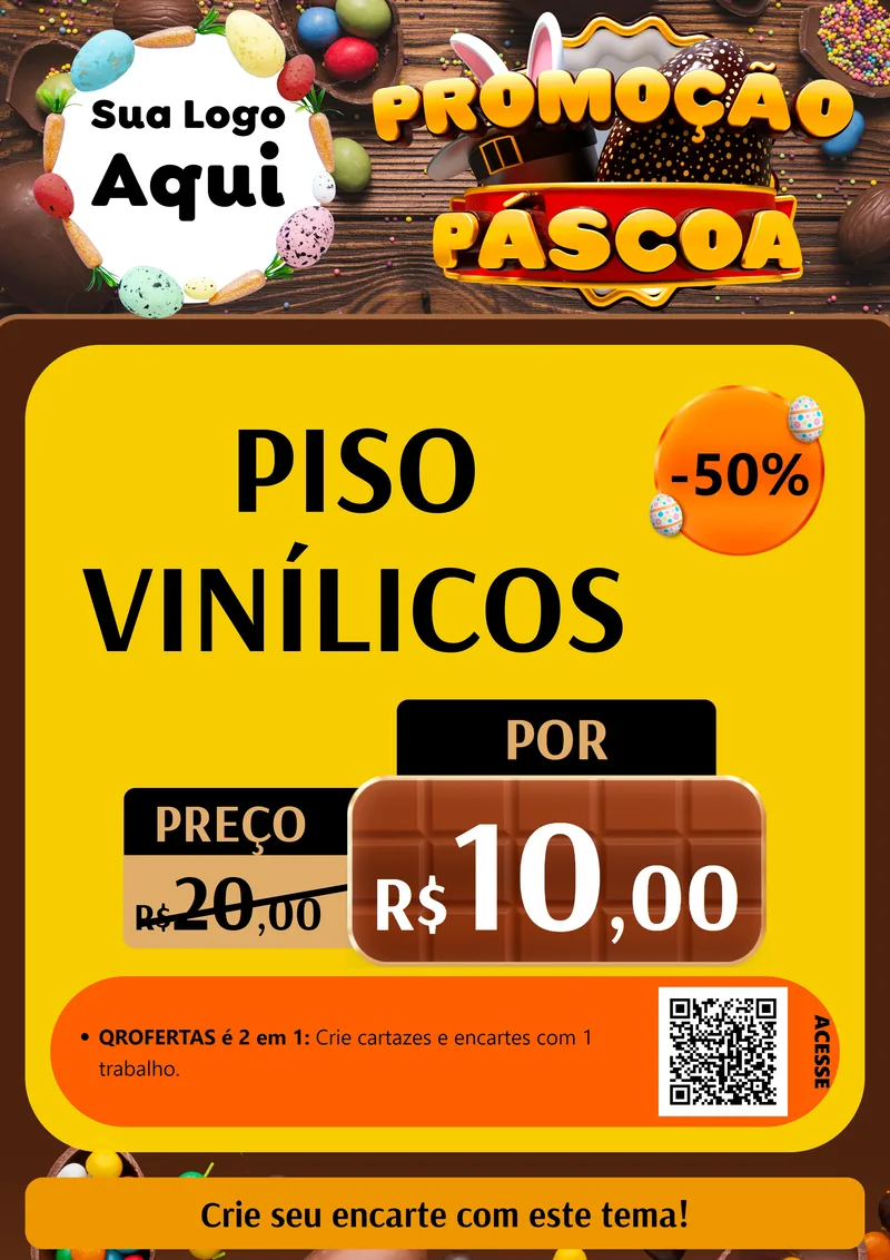 Modelo de Cartaz para Cartaz A4 Vertical com o tema Promoção Páscoa para Material para Construção
