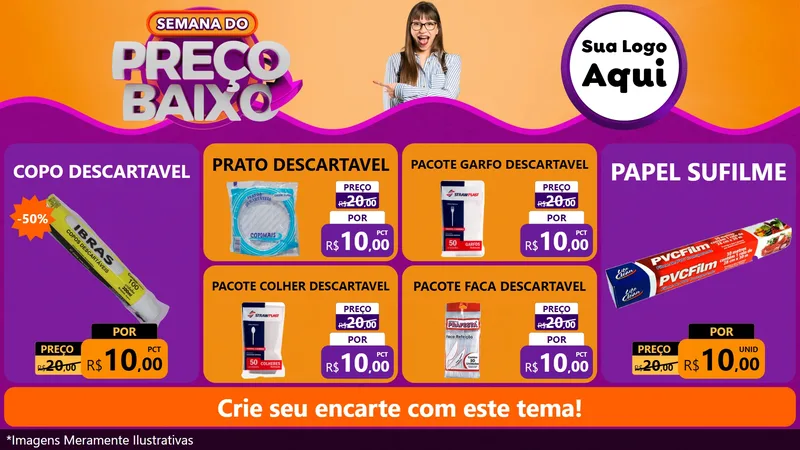 Modelo de TV para TV Horizontal com o tema Semana do Preço Baixo para Embalagens