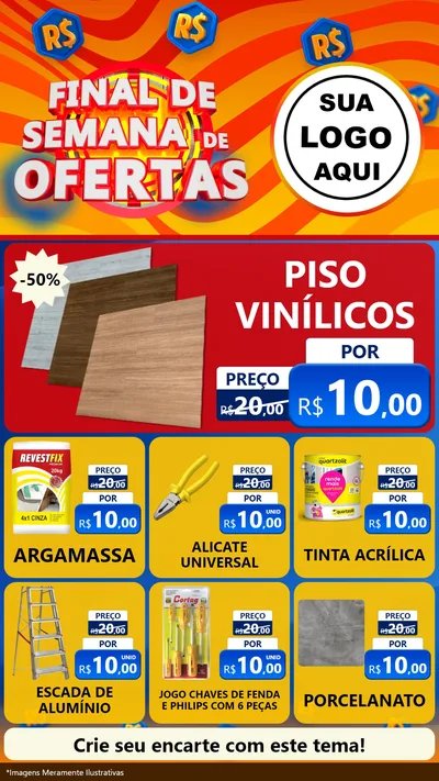 Modelo de Rede Social para Stories com o tema Final de Semana de Ofertas para Material para Construção