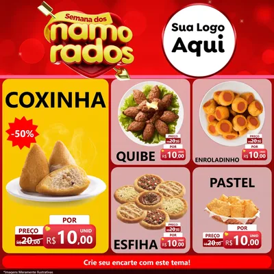 Modelo de Rede Social para Feed Facebook com o tema Semana dos namorados para Salgadaria