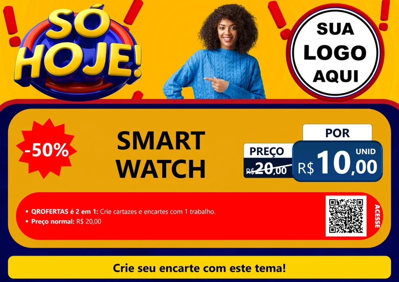 Modelo de Cartaz para Cartaz A4 Horizontal com o tema Só Hoje! para Informática