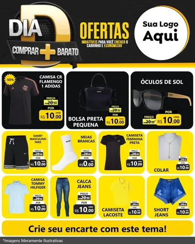 Modelo de Rede Social para Feed Instagram com o tema Dia D Mais Economia para Roupas e acessórios