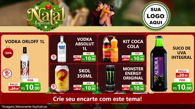 Modelo de TV para TV Horizontal com o tema Natal Especial para Distribuidora de bebidas