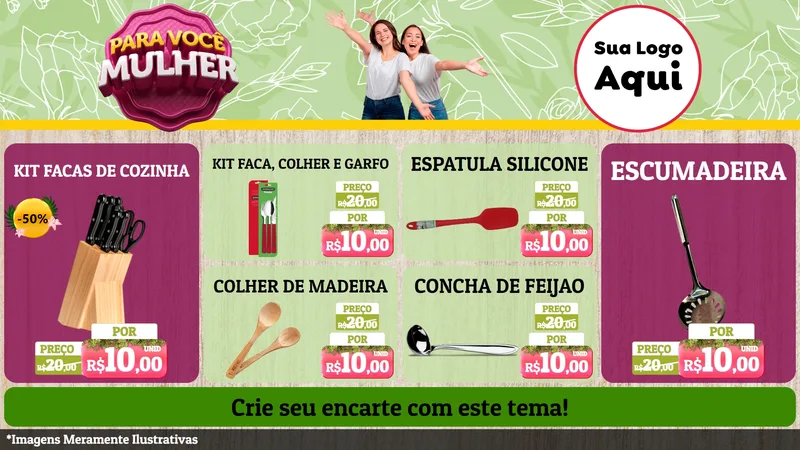 Modelo de TV para TV Horizontal com o tema Para Você Mulher para Utilidades Domésticas