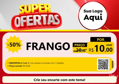 Modelo de Cartaz para Cartaz A4 Horizontal com o tema Super Ofertas para Assados