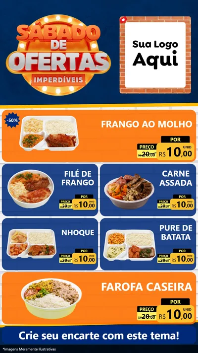 Modelo de TV para TV Vertical com o tema Sábado de Ofertas Imperdíveis para Restaurante