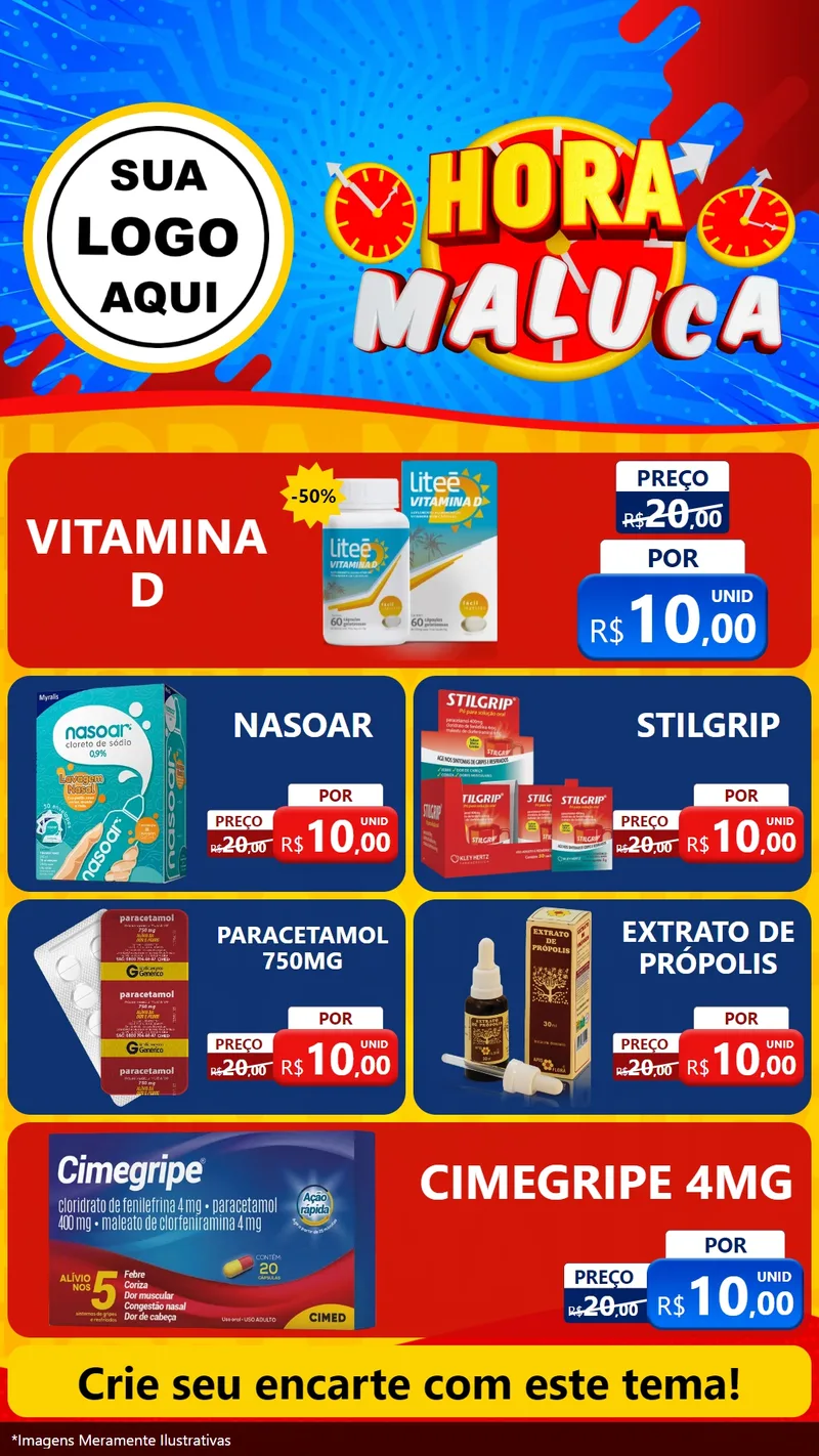 Modelo de TV para TV Vertical com o tema Hora Maluca para Farmácia