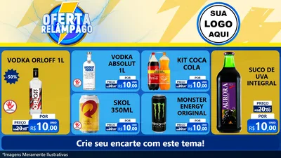 Modelo de TV para TV Horizontal com o tema Oferta Relâmpago para Distribuidora de bebidas
