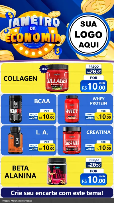 Modelo de TV para TV Vertical com o tema Janeiro da Economia para Suplementos alimentares