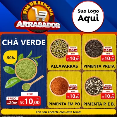 Modelo de Rede Social para Feed Facebook com o tema Fim De Semana Arrasador para Produtos Naturais