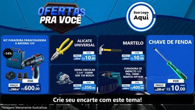 Modelo de TV para TV Horizontal com o tema Ofertas Para Você - Auto e Motopeças para Maquinas e Ferramentas
