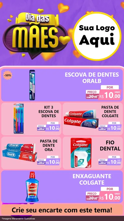 Modelo de TV para TV Vertical com o tema Dia das Mães para Higiene Pessoal