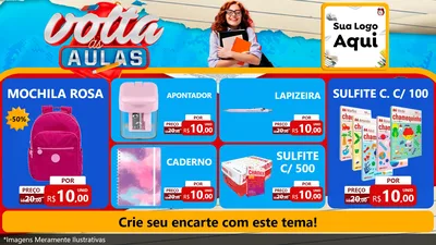 Modelo de TV para TV Horizontal com o tema Volta às Aulas para Papelaria