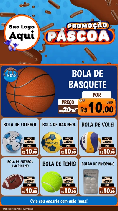 Modelo de Rede Social para Stories com o tema Promoção Páscoa para Artigos Esportivos