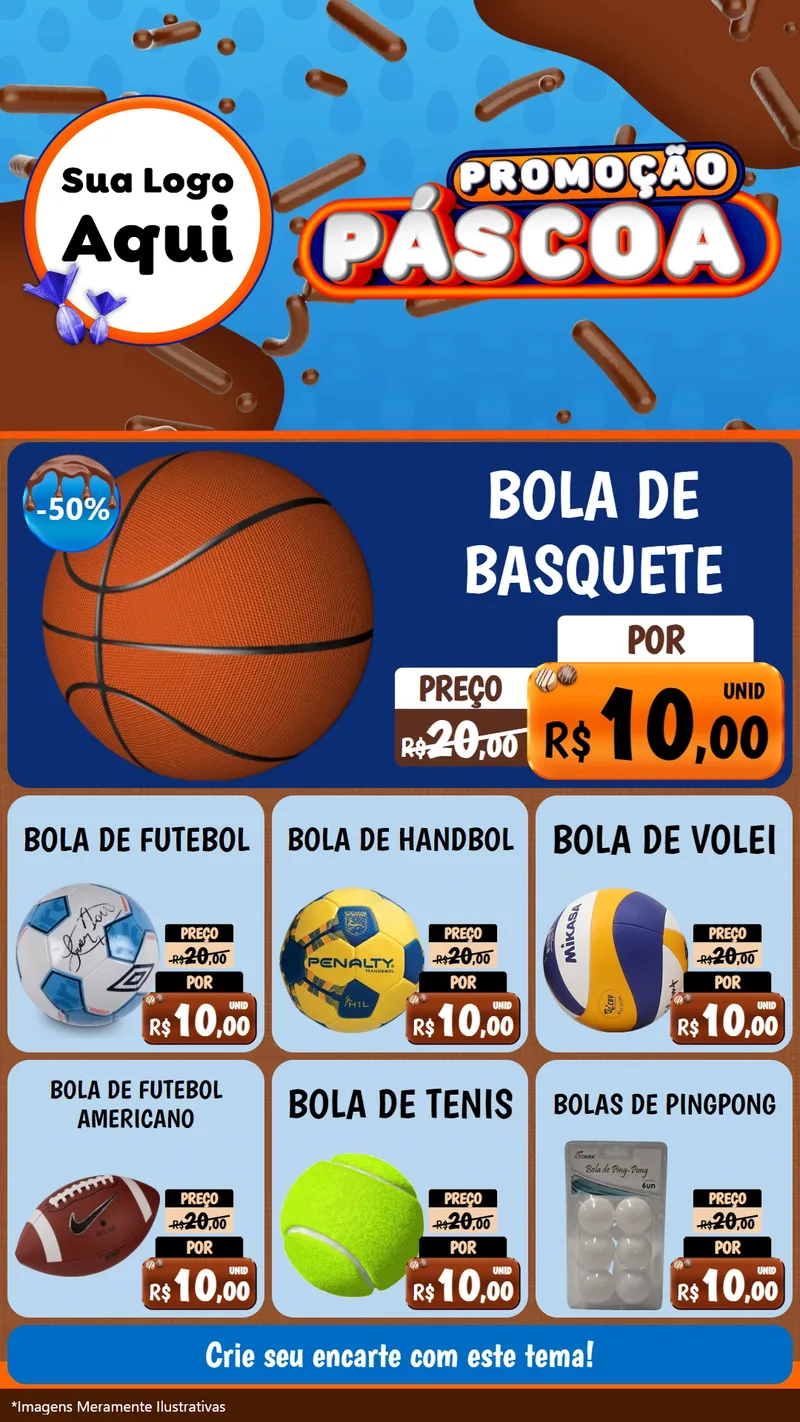 Modelo de Rede Social para Stories com o tema Promoção Páscoa para Artigos Esportivos