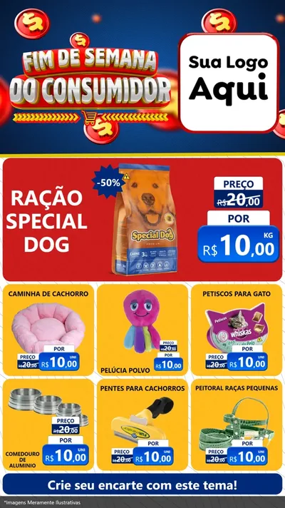 Modelo de Rede Social para Stories com o tema Fim de Semana do Consumidor para Pet Shop