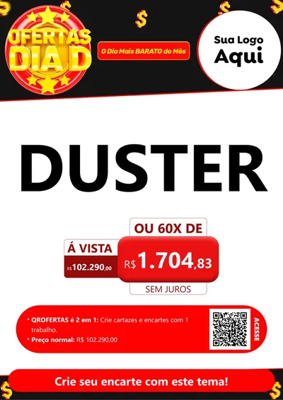 Modelo de Cartaz para Cartaz A4 Vertical com o tema Dia D para Concessionaria de Carros