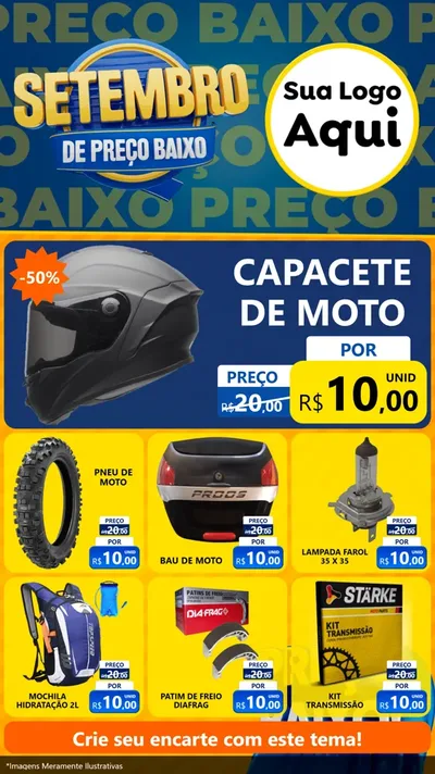 Modelo de Rede Social para Stories com o tema Setembro De Preço Baixo para Moto peças