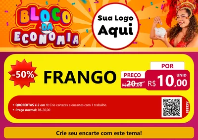 Modelo de Cartaz para Cartaz A4 Horizontal com o tema Bloco da Economia para Assados