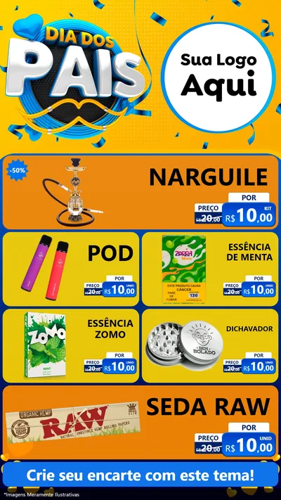 Modelo de TV para TV Vertical com o tema Dia dos Pais para Tabacaria