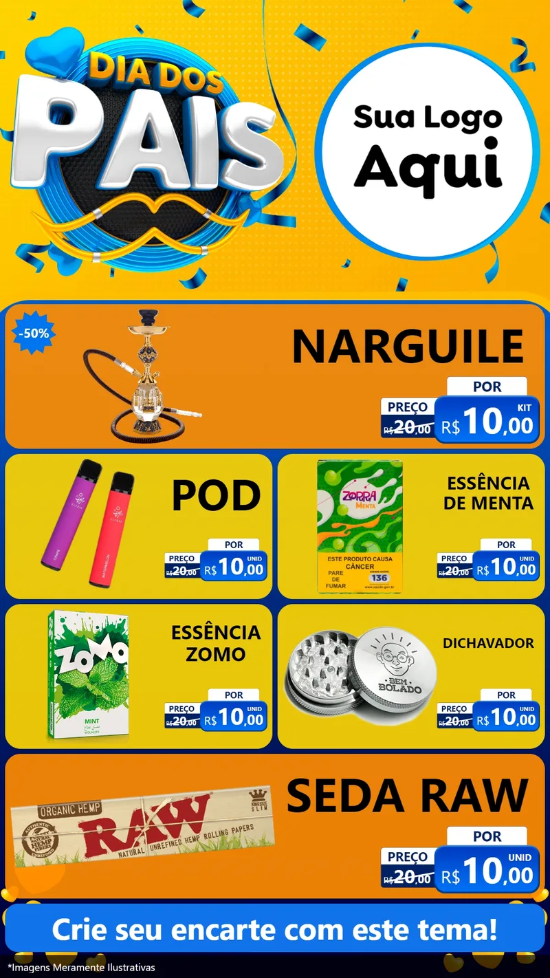 Modelo de TV para TV Vertical com o tema Dia dos Pais para Tabacaria