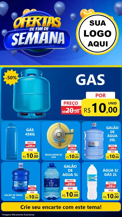 Modelo de Rede Social para Stories com o tema Ofertas de Fim de Semana para Água e gás