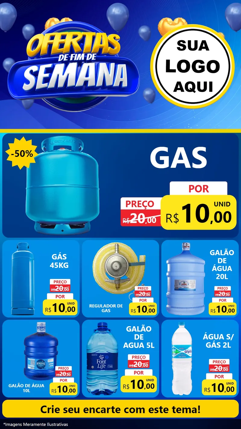 Modelo de Rede Social para Stories com o tema Ofertas de Fim de Semana para Água e gás