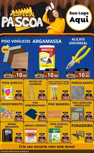 Modelo de Encarte para Encarte Grande com o tema Especial Páscoa para Material para Construção