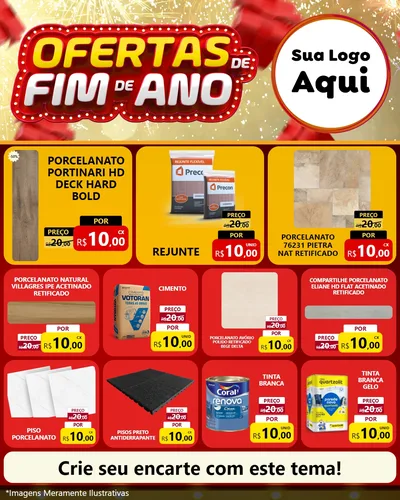 Modelo de Rede Social para Feed Instagram com o tema Ofertas de Fim de Ano para Pisos e revestimentos