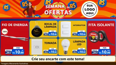 Modelo de TV para TV Horizontal com o tema Semana de Ofertas para Materiais Elétricos