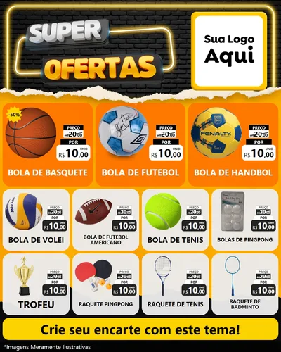 Modelo de Rede Social para Feed Instagram com o tema Super Ofertas para Artigos Esportivos