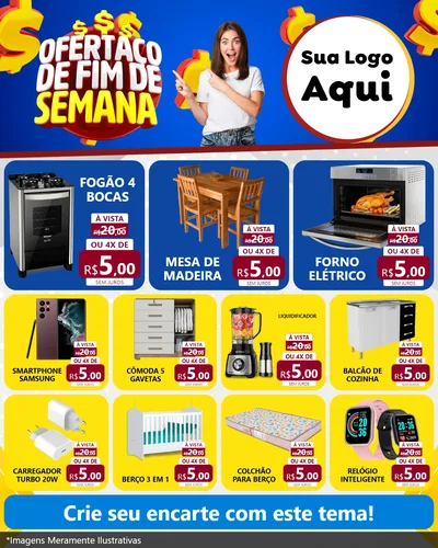 Modelo de Rede Social para Feed Instagram com o tema Ofertaço de Fim de Semana para Móveis e Eletro